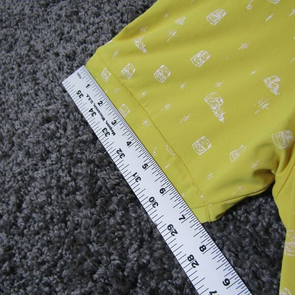 William Murray Polo Shirt Mens M Yellow Off The Rocks Print Stretch BReathable - Picture 7 of 13